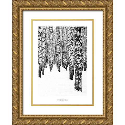 White Edition 2 Gold Ornate Wood Framed Art Print with Double Matting by Design Fabrikken
