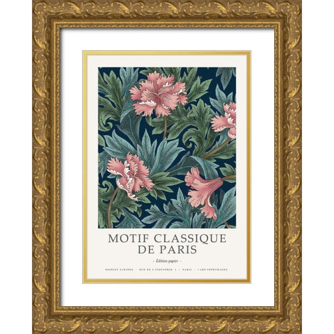 Motif Classique 2 Gold Ornate Wood Framed Art Print with Double Matting by Design Fabrikken