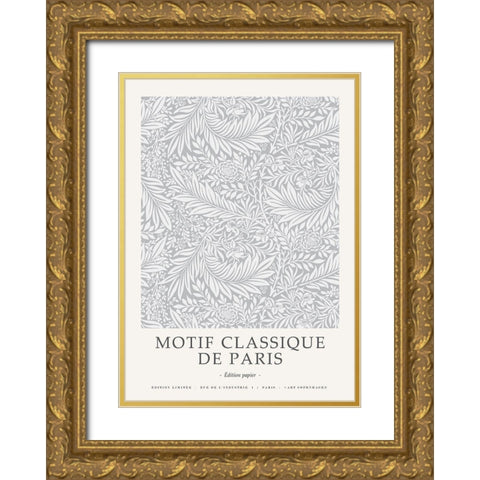 Motif Classique 5 Gold Ornate Wood Framed Art Print with Double Matting by Design Fabrikken
