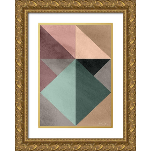 Triangle-1 Gold Ornate Wood Framed Art Print with Double Matting by Design Fabrikken