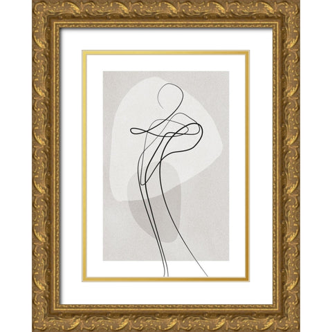Shape of You 3 Gold Ornate Wood Framed Art Print with Double Matting by Design Fabrikken