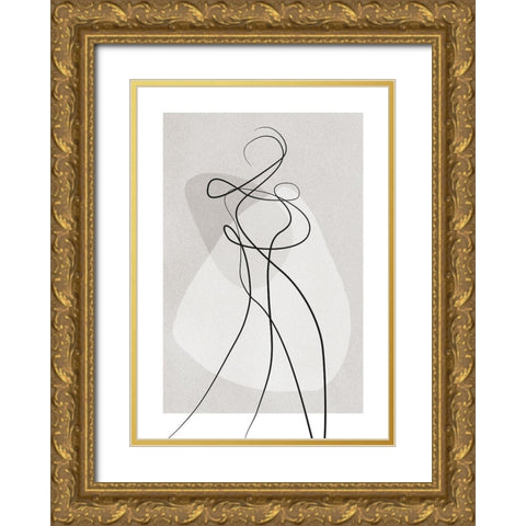 Shape of You 4 Gold Ornate Wood Framed Art Print with Double Matting by Design Fabrikken