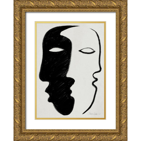Face to Face Gold Ornate Wood Framed Art Print with Double Matting by Design Fabrikken