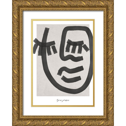 Lignes Grasses 1 Gold Ornate Wood Framed Art Print with Double Matting by Design Fabrikken