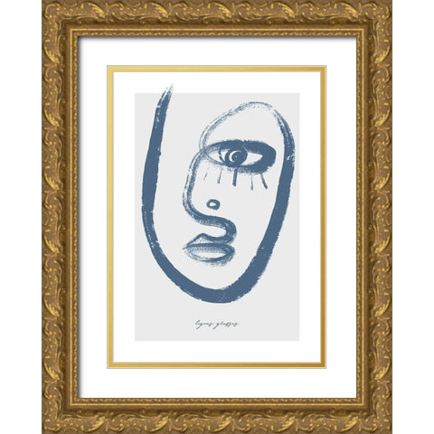 Lignes Grasses 2 Gold Ornate Wood Framed Art Print with Double Matting by Design Fabrikken