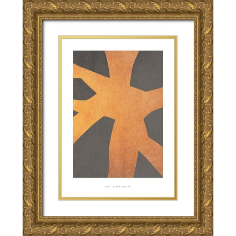 Art Simplicity 2 Gold Ornate Wood Framed Art Print with Double Matting by Design Fabrikken