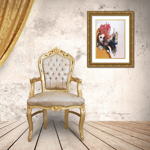 Colorful Life 2 Gold Ornate Wood Framed Art Print with Double Matting by Design Fabrikken