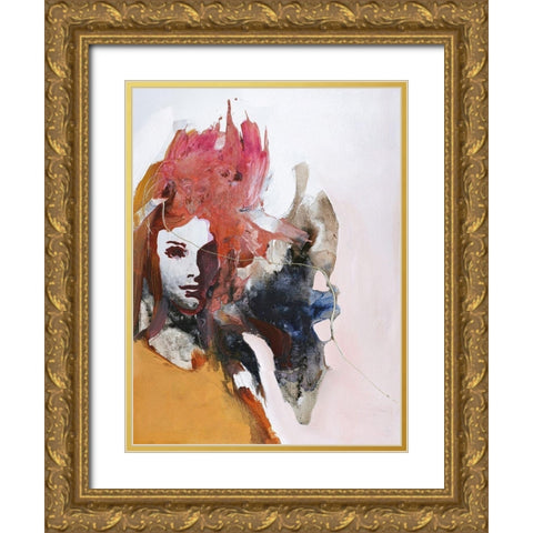 Colorful Life 2 Gold Ornate Wood Framed Art Print with Double Matting by Design Fabrikken