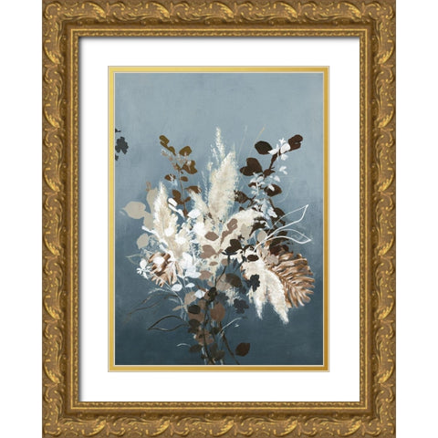 Light Leaves 3 Gold Ornate Wood Framed Art Print with Double Matting by Design Fabrikken