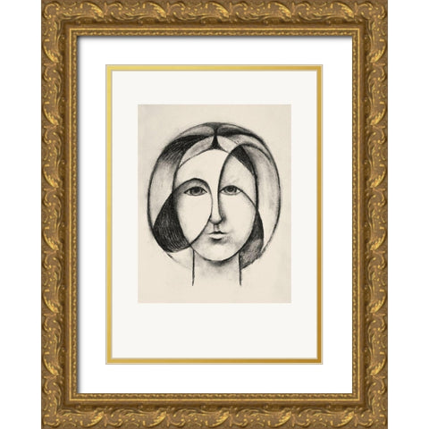 Lady Lay Gold Ornate Wood Framed Art Print with Double Matting by Design Fabrikken