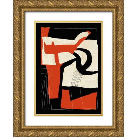 The Loose Cat Gold Ornate Wood Framed Art Print with Double Matting by Design Fabrikken