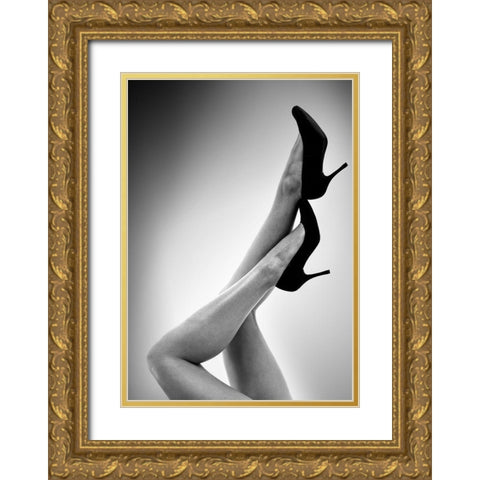 Fashion Red 3 Gold Ornate Wood Framed Art Print with Double Matting by Design Fabrikken