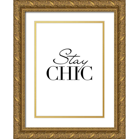 Stay Chic Gold Ornate Wood Framed Art Print with Double Matting by Design Fabrikken