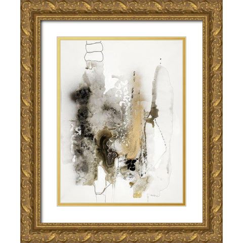 Aqua Sketch 2 Gold Ornate Wood Framed Art Print with Double Matting by Design Fabrikken