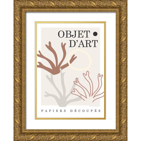 Objet 5 Gold Ornate Wood Framed Art Print with Double Matting by Design Fabrikken