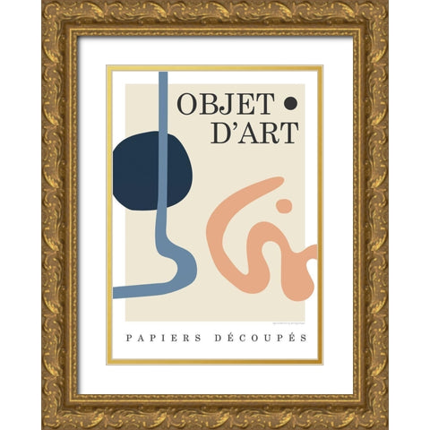 Objet 7 Gold Ornate Wood Framed Art Print with Double Matting by Design Fabrikken