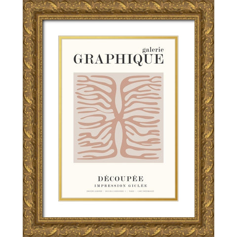 Graphique 9 Gold Ornate Wood Framed Art Print with Double Matting by Design Fabrikken
