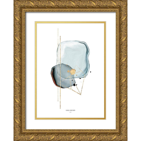 Gold Edition No 1 Gold Ornate Wood Framed Art Print with Double Matting by Design Fabrikken