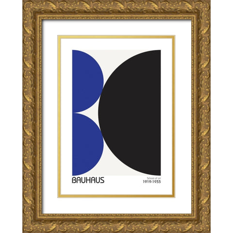 Bauhaus 3 Gold Ornate Wood Framed Art Print with Double Matting by Design Fabrikken