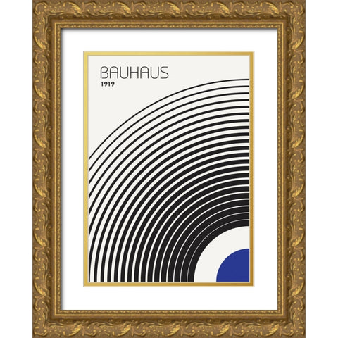 Bauhaus 4 Gold Ornate Wood Framed Art Print with Double Matting by Design Fabrikken