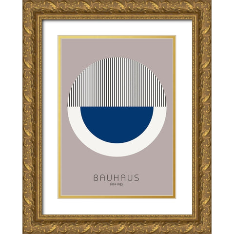 Bauhaus 7 Gold Ornate Wood Framed Art Print with Double Matting by Design Fabrikken