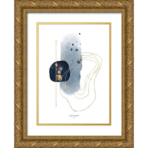 Gold Edition No 3 Gold Ornate Wood Framed Art Print with Double Matting by Design Fabrikken