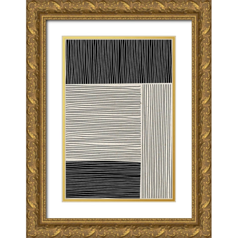 Ribbing 1 Gold Ornate Wood Framed Art Print with Double Matting by Design Fabrikken