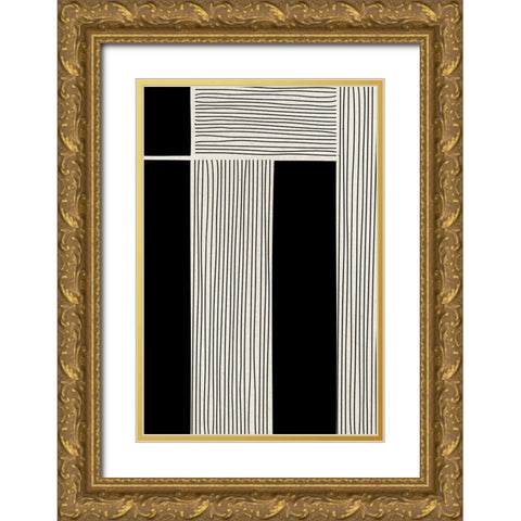 Ribbing 2 Gold Ornate Wood Framed Art Print with Double Matting by Design Fabrikken