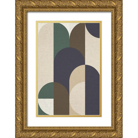 Weave 1 Gold Ornate Wood Framed Art Print with Double Matting by Design Fabrikken