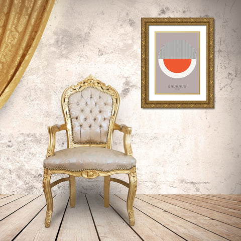 Bauhaus 9 Gold Ornate Wood Framed Art Print with Double Matting by Design Fabrikken
