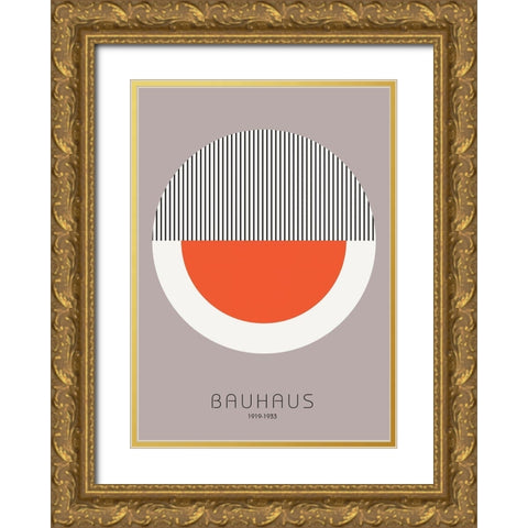 Bauhaus 9 Gold Ornate Wood Framed Art Print with Double Matting by Design Fabrikken