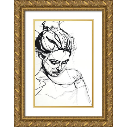 Silhouette 1 Gold Ornate Wood Framed Art Print with Double Matting by Design Fabrikken