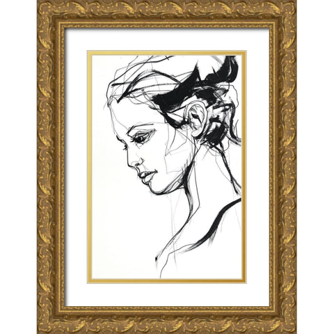 Silhouette 2 Gold Ornate Wood Framed Art Print with Double Matting by Design Fabrikken