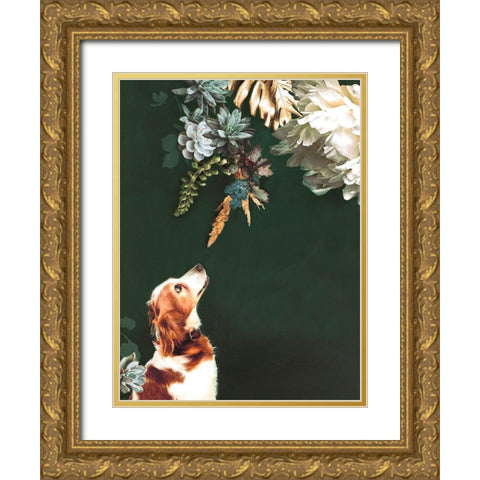 Pet Couture 1 Gold Ornate Wood Framed Art Print with Double Matting by Design Fabrikken