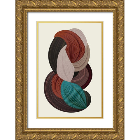 Fibers 3 Gold Ornate Wood Framed Art Print with Double Matting by Design Fabrikken