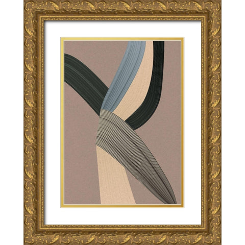 Fibers 5 Gold Ornate Wood Framed Art Print with Double Matting by Design Fabrikken