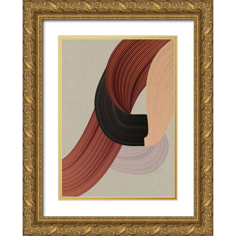 Fibers 6 Gold Ornate Wood Framed Art Print with Double Matting by Design Fabrikken