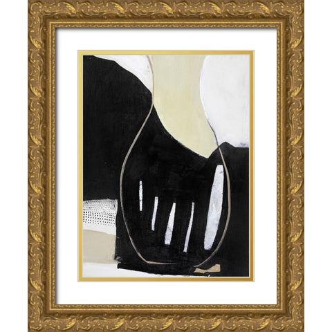 Soft Fabrics Gold Ornate Wood Framed Art Print with Double Matting by Design Fabrikken