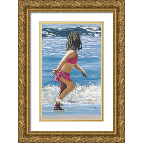 Pinkie Gold Ornate Wood Framed Art Print with Double Matting by Newstedt, Stephen