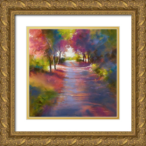 The Good Road Home Gold Ornate Wood Framed Art Print with Double Matting by Newton, Barbara
