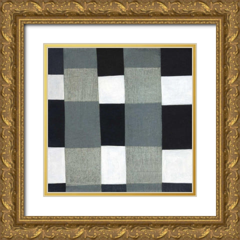 Gray Plaid 1 Gold Ornate Wood Framed Art Print with Double Matting by Nugent, Laura