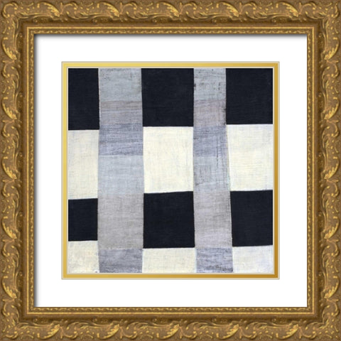 Gray Plaid 2 Gold Ornate Wood Framed Art Print with Double Matting by Nugent, Laura