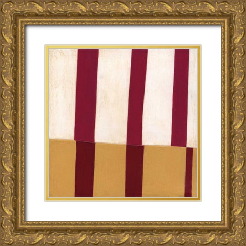 Broken Stripes 2 Gold Ornate Wood Framed Art Print with Double Matting by Nugent, Laura