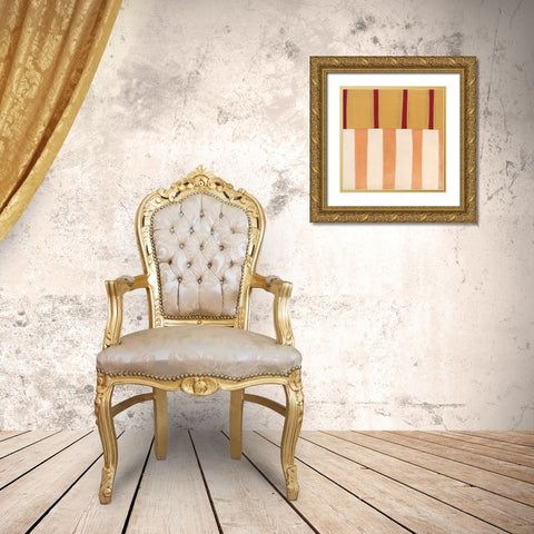 Broken Stripes 3 Gold Ornate Wood Framed Art Print with Double Matting by Nugent, Laura