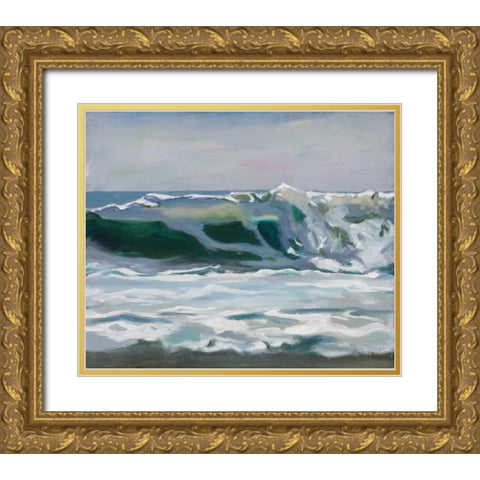 Shore Break 2 Gold Ornate Wood Framed Art Print with Double Matting by Newstedt, Stephen