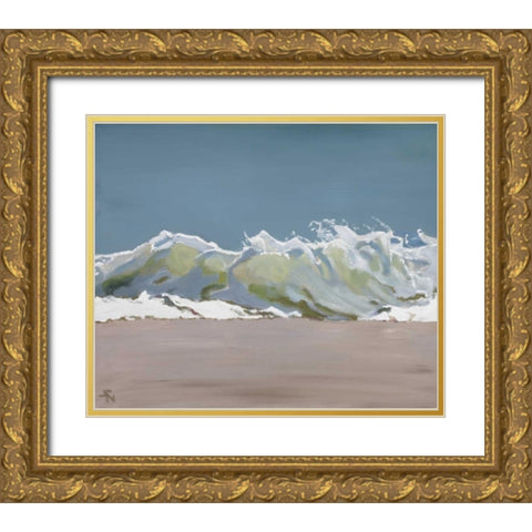 Shore Break 3 Gold Ornate Wood Framed Art Print with Double Matting by Newstedt, Stephen