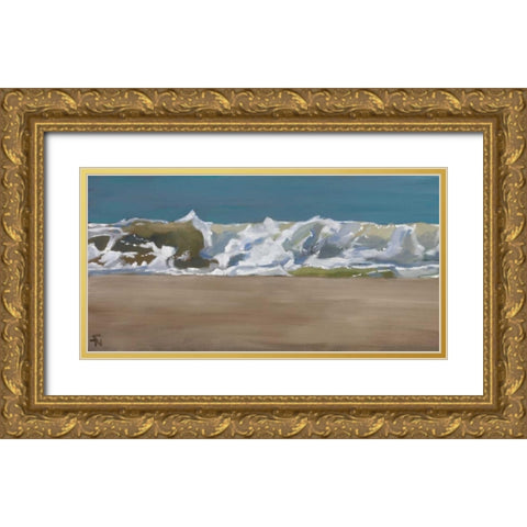 Shore Break 4 Gold Ornate Wood Framed Art Print with Double Matting by Newstedt, Stephen