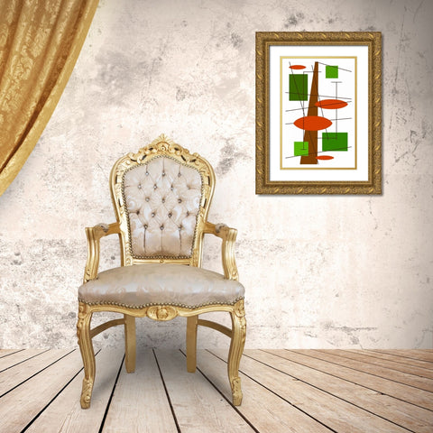 Rauth in Green Gold Ornate Wood Framed Art Print with Double Matting by Newton, Tonya
