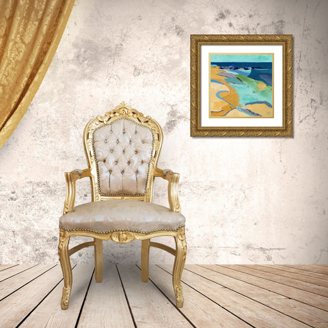 Seaside Gold Ornate Wood Framed Art Print with Double Matting by Nemcosky, Ann Thompson