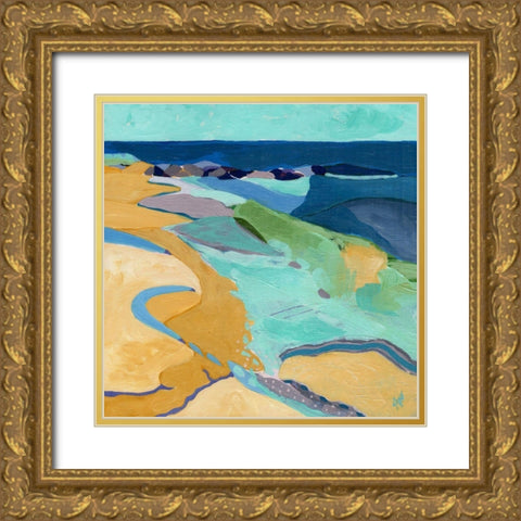 Seaside Gold Ornate Wood Framed Art Print with Double Matting by Nemcosky, Ann Thompson
